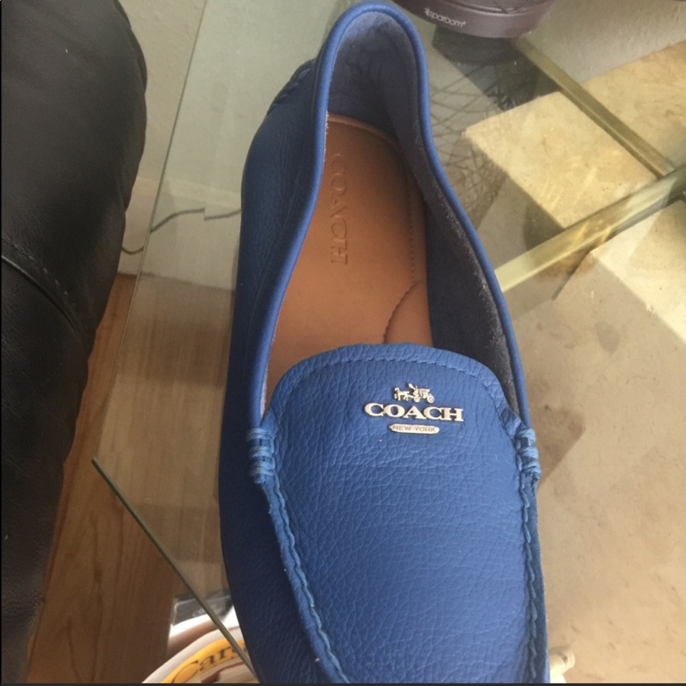 Coach blue leather loafers
